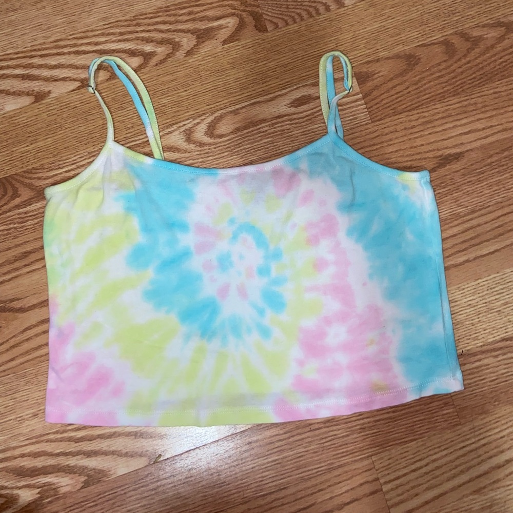 H&M Tie Dye Spaghetti Strap Cropped Tank Top Women